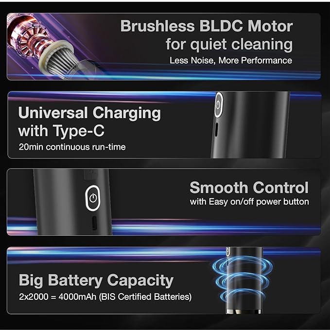 2 in 1 Vacuum Cleaner-Handheld Vacuum Car Cleaner- Wireless Rechargeable