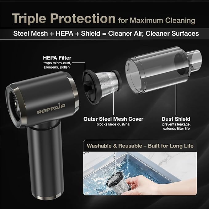 2 in 1 Vacuum Cleaner-Handheld Vacuum Car Cleaner- Wireless Rechargeable